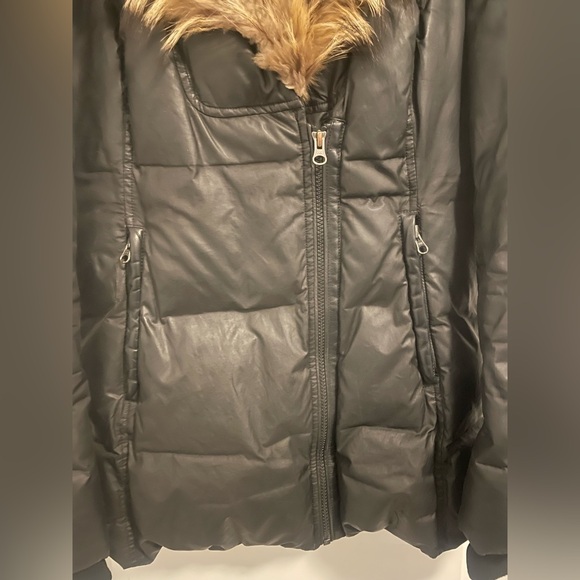 Mackage Black Puffer Jacket with Fur Trim - Picture 5 of 9